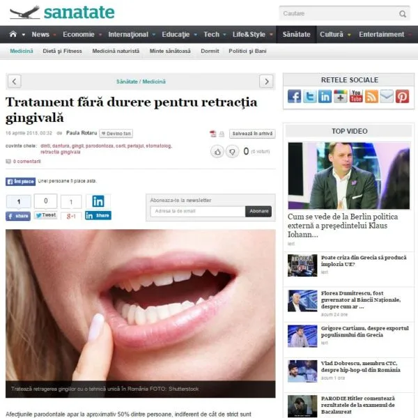 Tratament Fără Durere pentru Retracția Gingivală